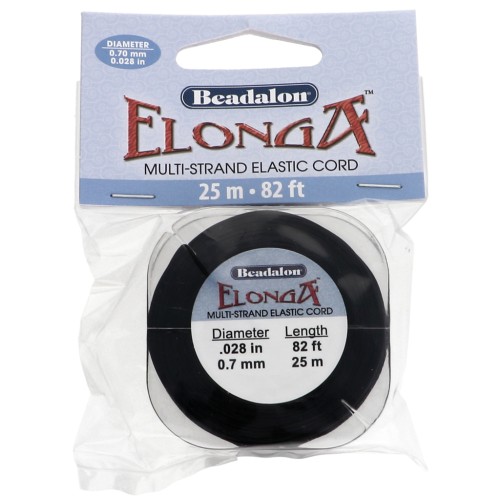 Fil élastique Elonga 0.7 mm - Multi-brins - Noir x25m