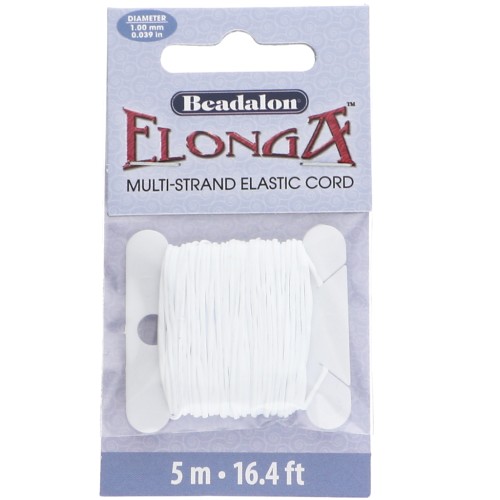 Fil élastique Elonga 1 mm - Multi-brins - Blanc x5m