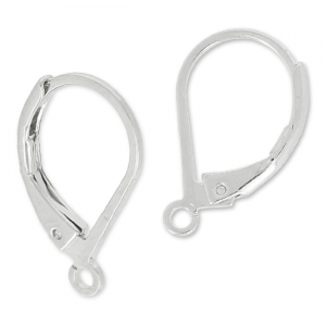 Dormeuses avec anneau ouvert 15 mm - Placage argent fin x2