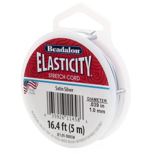 Fil élastique Elasticity 1 mm - Argenté satin x5m