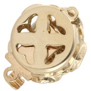 Fermoir fleur en relief à clipser 14 mm - Doré x1