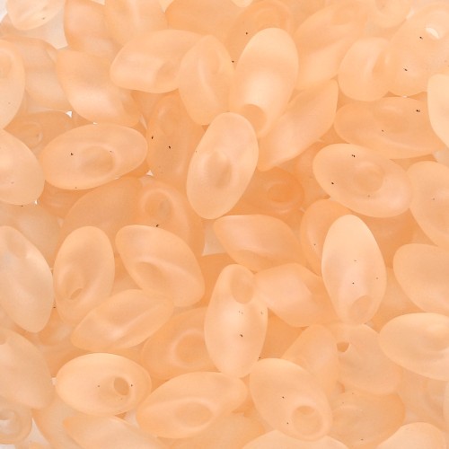 Long Magatama Miyuki 4x7 mm LMA-2102F - Transparent Light Peach Mat x10g