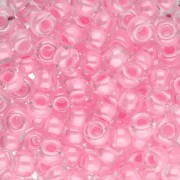 Rocaille Miyuki 6/0 207 -  Pink Lined Crystal x8g|raw }}