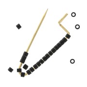 Broche à décorer avec perles, breloques & pompons 26 mm - Doré x1