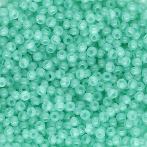 Rocailles 11/0 2 mm - Solgel - Green 2 Dyed Alabaster x20g