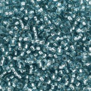Rocailles 11/0 2 mm - Solgel - Blue Green 2 Dyed Crystal Silver Lined x20g|raw }}