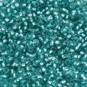 Rocailles 11/0 2 mm - Solgel - Green 3 Dyed Crystal Silver Lined x20g
