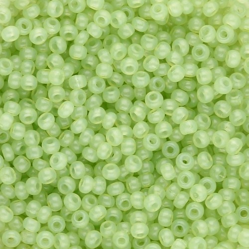 Rocailles 11/0 2 mm - Solgel - Green 2 Dyed Alabaster x20g