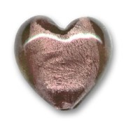 Perles coeurs feuille d'argent 20 mm Amethyst x4