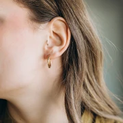 Créoles rondes torsadées 21 mm - Fil 2.3 mm - Acier inoxydable 304L Doré x2