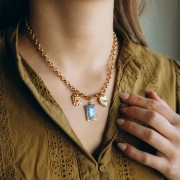 Collier maille jaseron 6 mm - Acier inoxydable 304 Doré x45cm