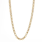 Collier maille jaseron 6 mm - Acier inoxydable 304 Doré x45cm