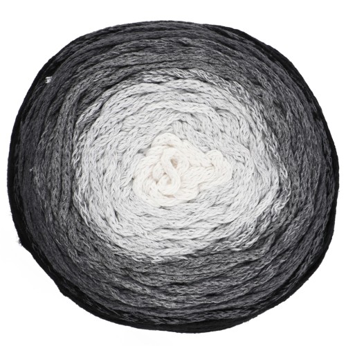 Bobine de cordon coton pour macramé Cotton Air Cake 1mm - Tie and Die Noir x220m