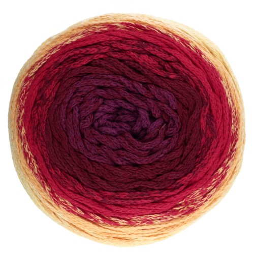 Bobine de cordon coton pour macramé Cotton Air Cake 1mm - Tie and Die Rouge x220m