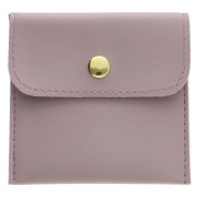 Pochette en similicuir avec bouton pression pour bijoux 80x80 mm - Lilas clair x1|raw }}