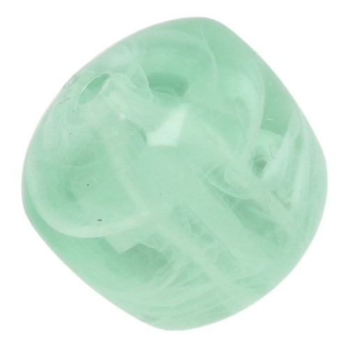 Perles cubes irréguliers 16x17 mm - Acrylique opaque - Marbré lichen x10