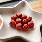 Perles cubes irréguliers 16x17 mm - Acrylique opaque - Marbré terracotta x10