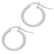 Créoles rondes 14 mm - Fil 2 mm - Argent 925 x2|raw }}