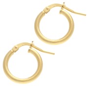 Créoles rondes 14 mm - Fil 2 mm - Argent 925 Doré à l'or fin x2|raw }}