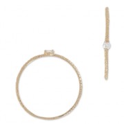 Bague texturée avec Oxyde de Zirconium - T56 Crystal - doré rose x1|raw }}