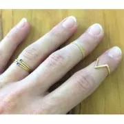 Bague texturée avec Oxyde de Zirconium - T56 Crystal - doré rose x1