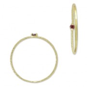 Bague texturée avec Oxyde de Zirconium - T56 Fuchsia - doré à l'or fin x1|raw }}