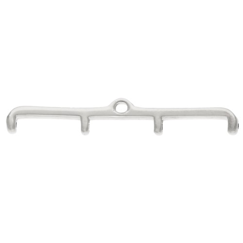 Cymbal - Embout pour tissage de perles Rocaille Miyuki 11/0 Skafi IV Argenté Vielli x1