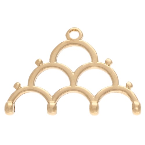 Cymbal - Embout pour tissage de perles Rocaille Miyuki 8/0 Lakos IV Doré à l'or fin x1