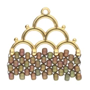 Cymbal - Embout pour tissage de perles Rocaille Miyuki 8/0 Lakos IV Doré à l'or fin x1