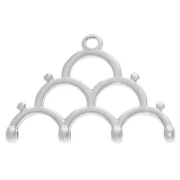 Cymbal - Embout pour tissage de perles Rocaille Miyuki 8/0 Lakos IV Argenté Vielli x1