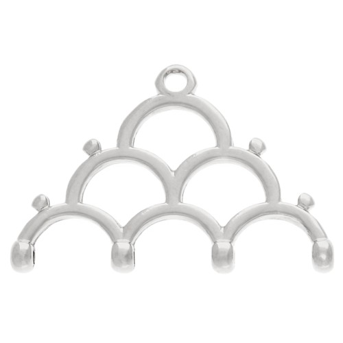 Cymbal - Embout pour tissage de perles Rocaille Miyuki 8/0 Lakos IV Argenté Vielli x1