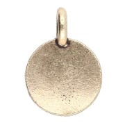 Breloque ronde 12 mm - motif coeur - Bronze x1