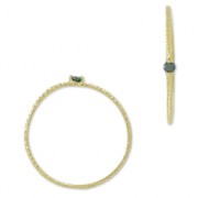 Bague texturée avec Oxyde de Zirconium - T56 Vert Emeraude doré à l'or fin x1|raw }}