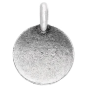 Breloque ronde 12 mm - motif oeil oudjat - Placage Argent fin vieilli x1