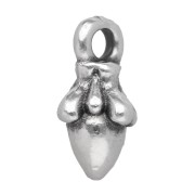 Mini breloque gland 10x6 mm - Placage Argent fin vieilli x1