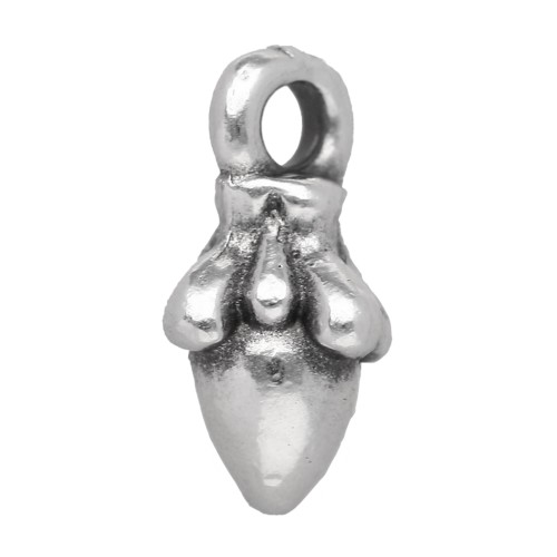 Mini breloque gland 10x6 mm - Placage Argent fin vieilli x1