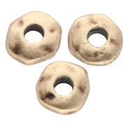 Perles rondelles irrégulières 6.5 mm - gros trou - Bronze x5|raw }}