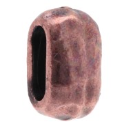 Poussoir ovale martelé 10x6 mm pour lacets de 6 mm - Cuivré vieilli x1
