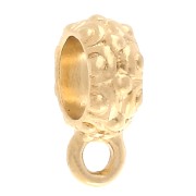 Poussoir texturé attache breloque pour cordon 6 mm - Doré à l'or fin x1|raw }}