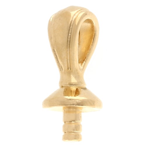 Attache pendentif 17x7 mm pour perle semi percée - Doré à l'or fin x1