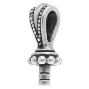 Attache pendentif 17x7 mm pour perle semi percée - Placage Argent fin vieilli x1