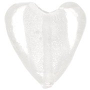 Perles coeurs feuille d'argent 20 mm Crystal x4|raw }}