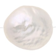 Perles d'eau douce irrégulières - palet rond 10 mm - Grade AA - Blanc x1