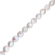 Perles d'eau douce irrégulières - palet rond 10 mm - Grade AA - Blanc x37cm|raw }}