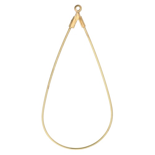 Supports boucles d'oreilles gouttes 50x23 mm - Doré x2