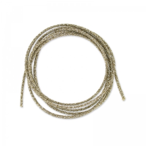 Cordon métallisé Mokuba 2 mm - Marron Clair fil argenté x1m