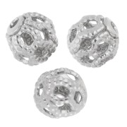 Perles rondes filigranées 4 mm - Argenté x20