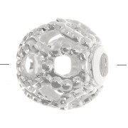 Perles rondes filigranées 4 mm - Argenté x20
