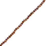 Perles rondelles facettées - rondes aplaties -  4.5x3.5 mm Dark Topaz AB x36cm|raw }}