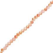 Perles rondelles facettées rondes aplaties - 4.5x4 mm - Peach Puff rainbow x39cm|raw }}